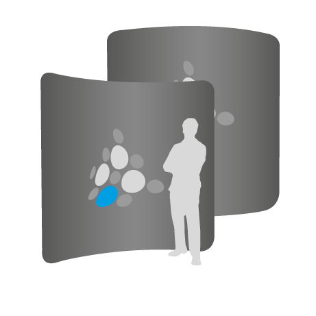 Textilwand ALU | 240er gebogen | beidseitig bedruckt