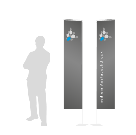 Beachflag Rechteck Austauschdruck | Medium (300 cm) | beidseitig bedruckt