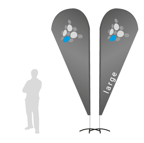 Beachflag Drop | Large (350 cm) | beidseitig bedruckt