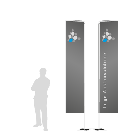 Beachflag Rechteck Austauschdruck | Large (400 cm) | beidseitig bedruckt